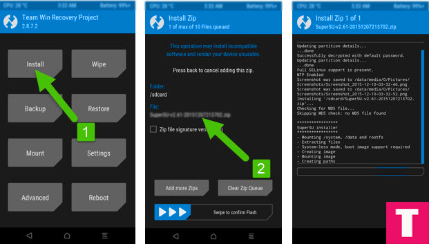 Installing zip via TWRP