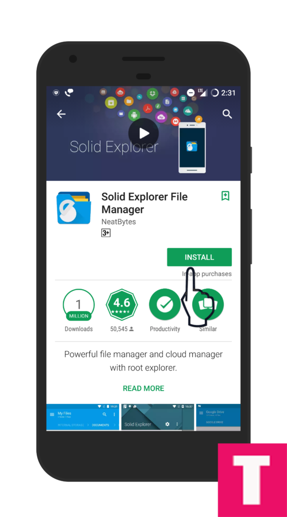 Install solid file explorer