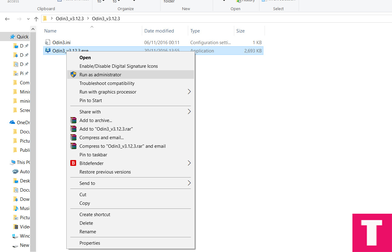 Open Odin.exe as Admin