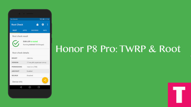 Root and Install TWRP on Huawei Honor 8 PRO