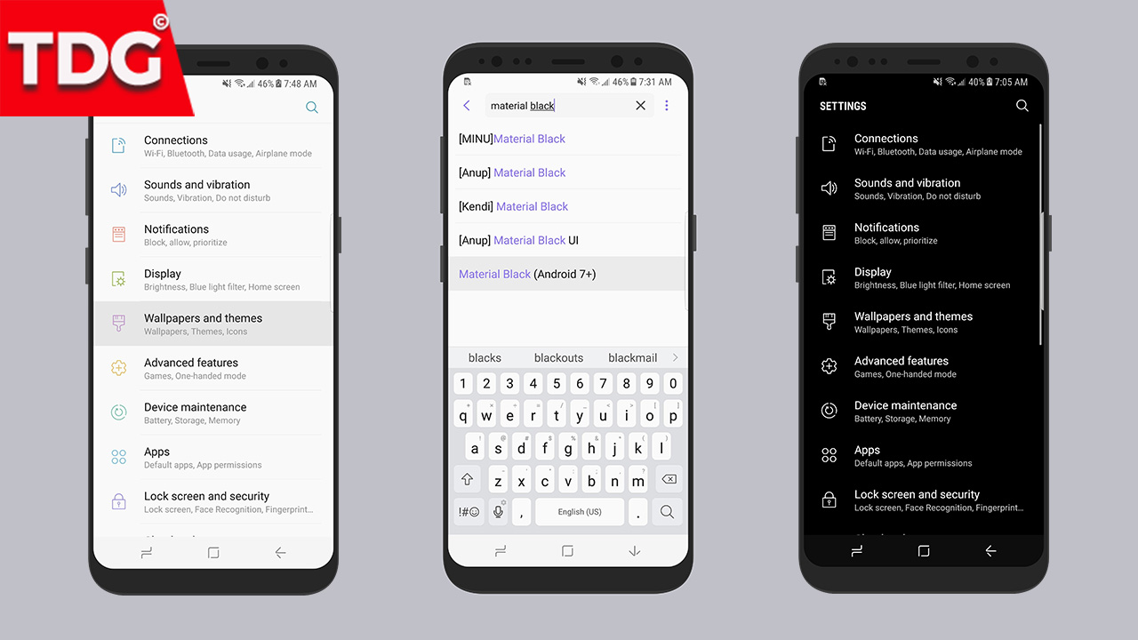 A System-Wide Dark Theme On Samsung Galaxy S8