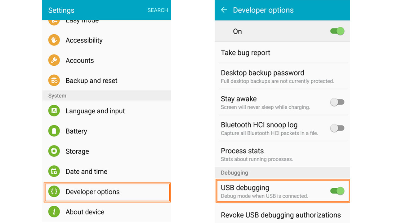 Samsung USB Debugging