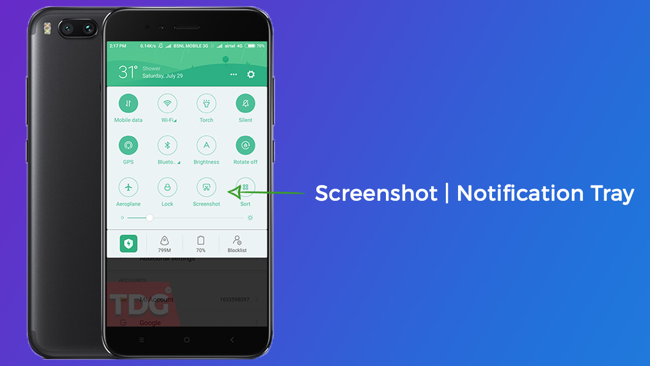 Take Screenshot From Notification Tray