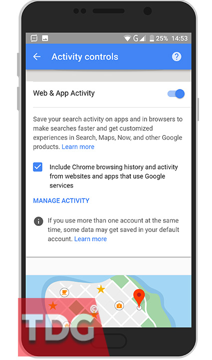 turn off Web & App activity