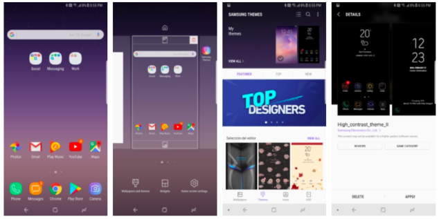 How to change the Samsung Galaxy Note 8 themes