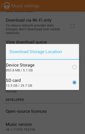 How to move the Spotify cache and Google Play Music to Android SD