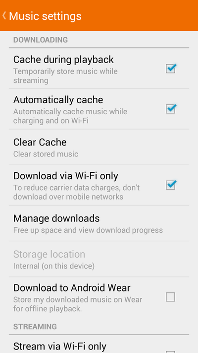 How to move the Spotify cache and Google Play Music to Android SD