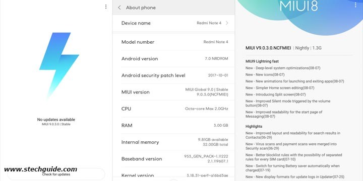 Download and Install MIUI 9.0.3.0 Global Stable ROM on 