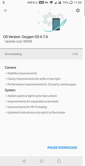 OxygenOS 4.7.6 on OnePlus 5T