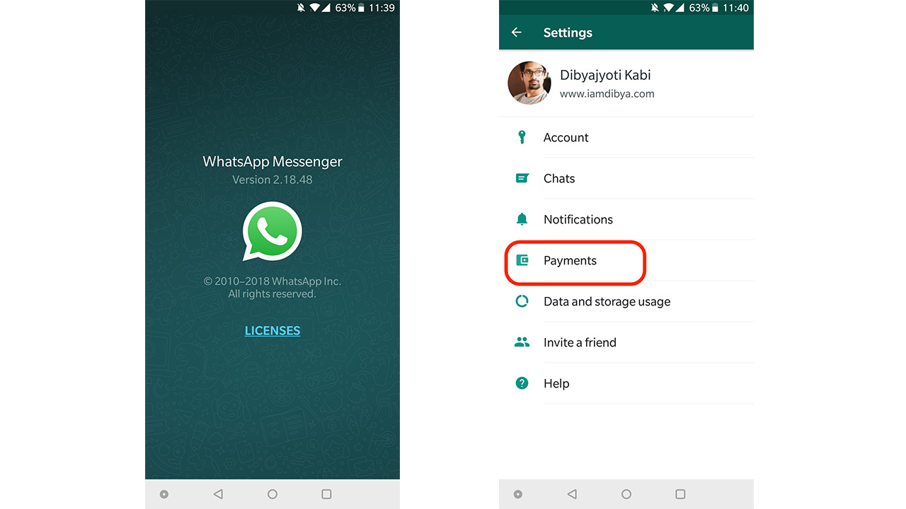 Whatsapp upi payment India