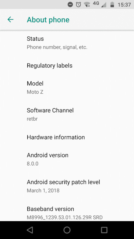 Moto Z Receives Stable Android Oreo 8.0 Update In Brazil