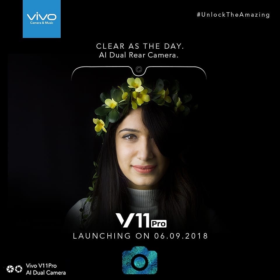 Vivo V11 Pro smartphone teased to launch on September 6 with In-Display Fingerprint Scanner and Halo FullView Display