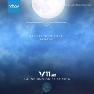 Vivo V11 Pro smartphone teased to launch on September 6 with In-Display Fingerprint Scanner and Halo FullView Display