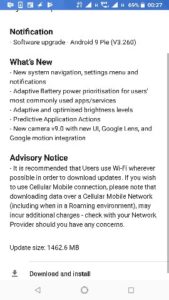 Nokia 6.1 Pie changelog