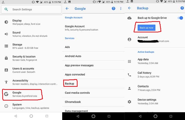 How to Backup Android Device Data on Google Drive