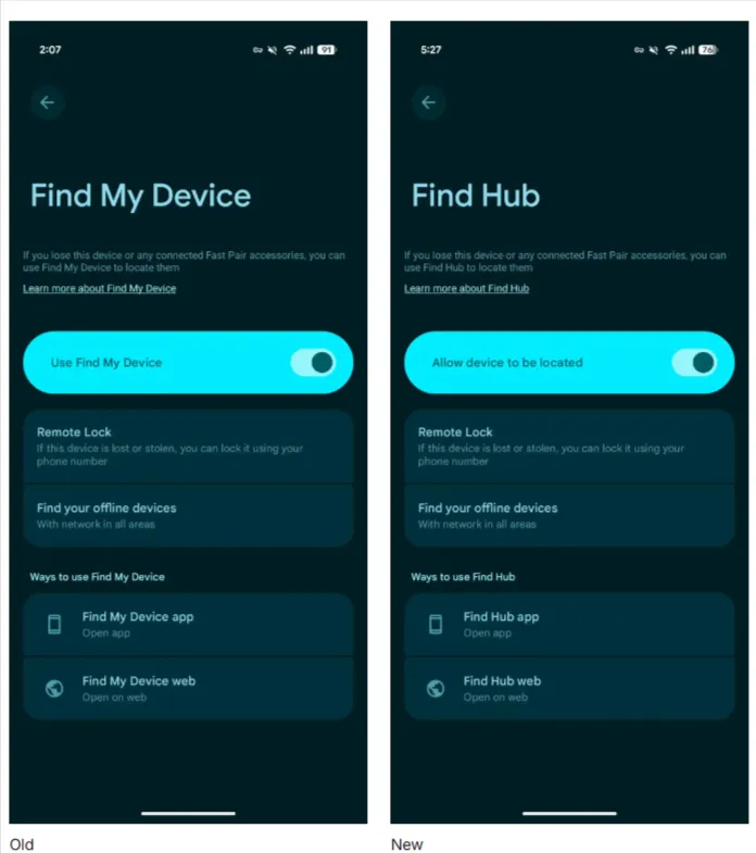 Find My Devices Name Changed To Find Hub In Samsung Galaxy Phones