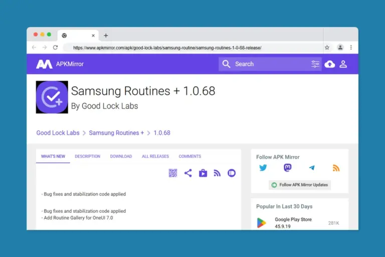 Samsung Routines+ 1.0.68 update
